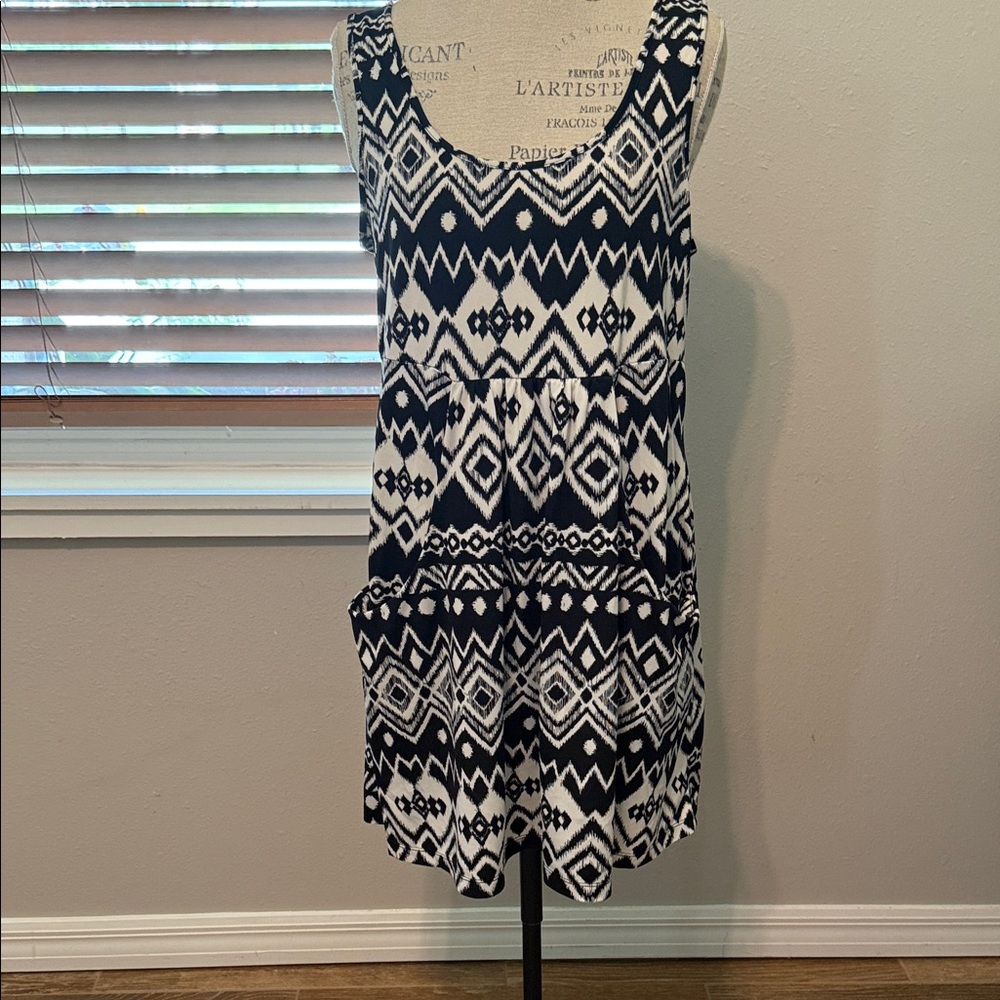 Black and White Tribal Print beach coverup